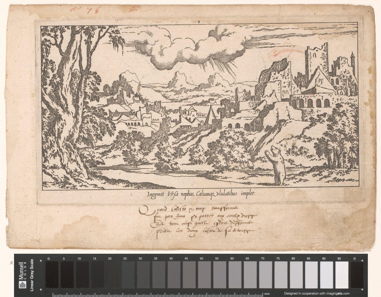 廃墟の風景の中木星に懇願するクマのカリスト Le Fable de Calisto (シリーズタイトル) カリストの神話（シリーズタイトル） 作： レオン・ダベント