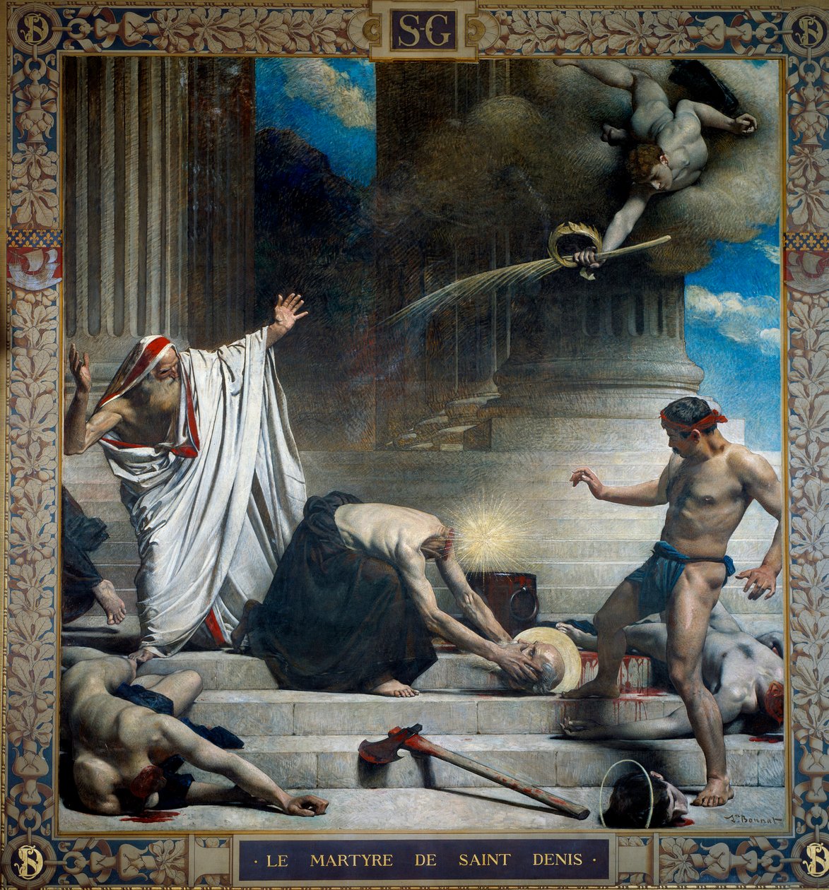 聖ドニの殉教、パリの前夜祭 レオン・ジョセフ・ボナ（1833-1922）の絵画 19世紀 - パリ、パンテオン 作： レオン・ジョセフ・フロレンティン・ボナ