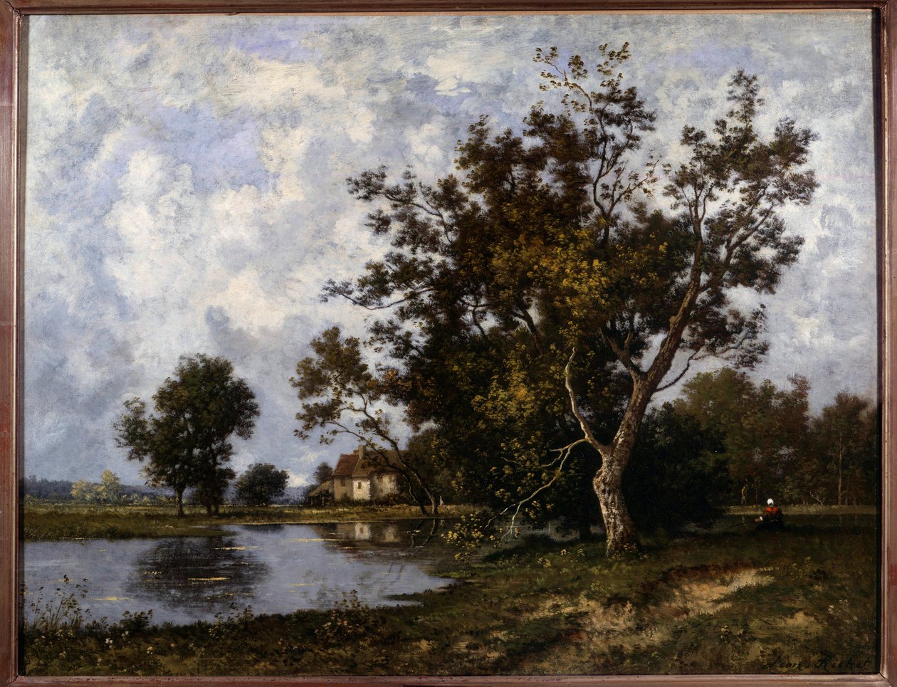 ラ・マーレの風景 レオン・リシェ（1847-1907）の絵画 20世紀 個人蔵 作： レオン・リシェ