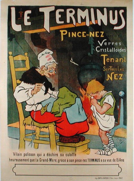 Le Terminus pince-nez」の宣伝ポスター。 作： レオン・サンディス