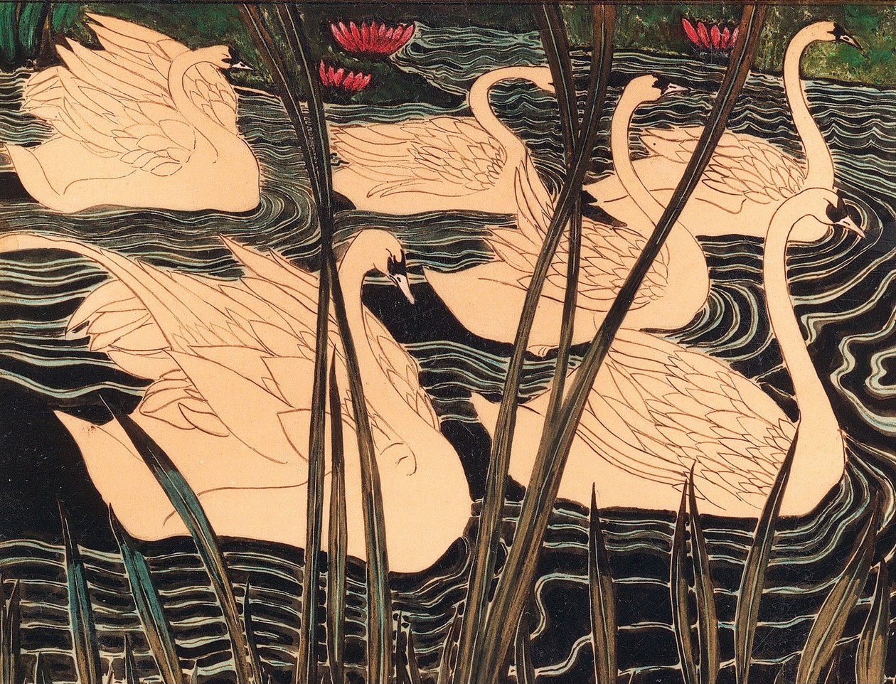 白鳥、c。 1900年。 作： レオン・スピリアート
