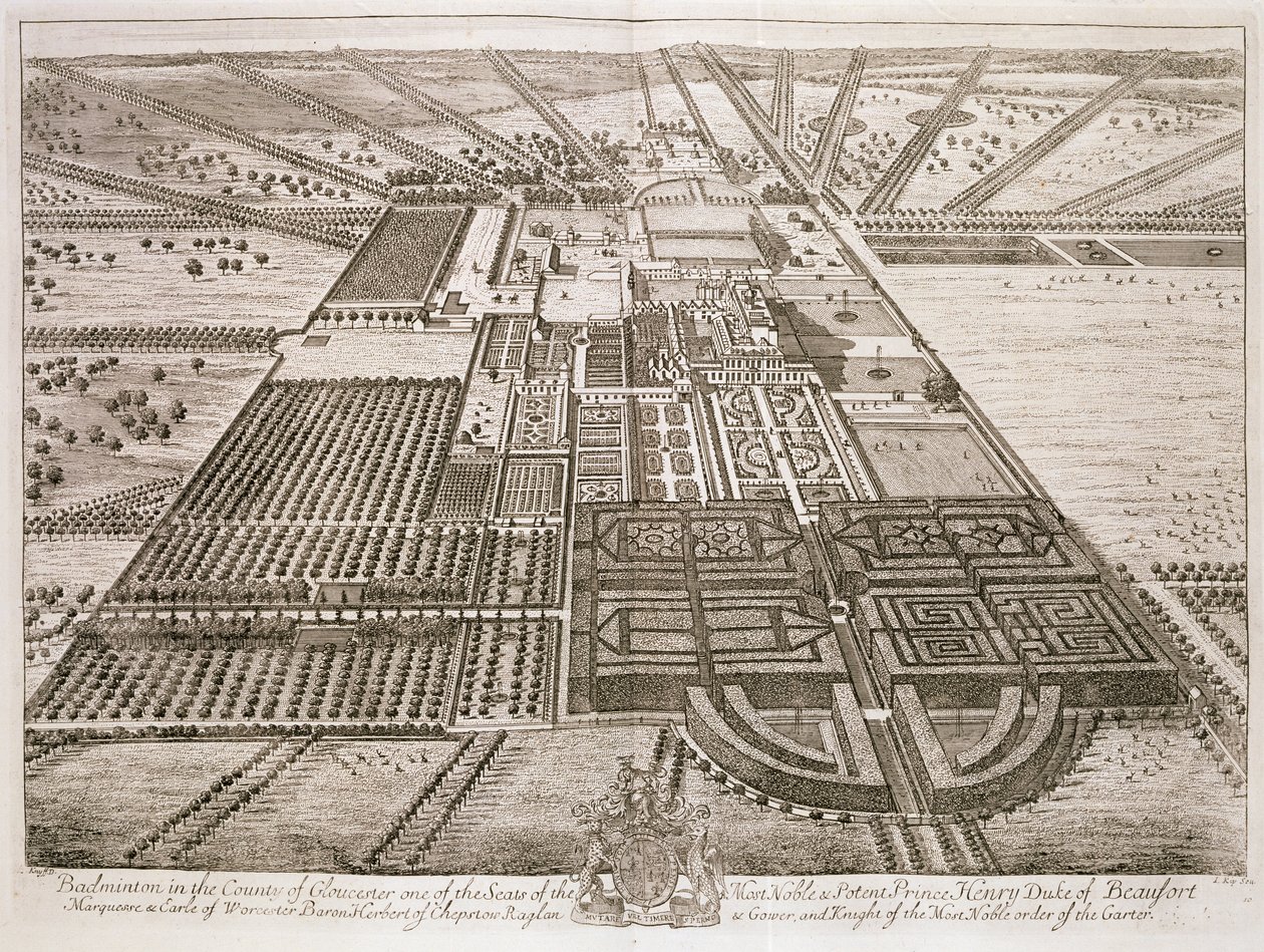 グロスター郡のバドミントンハウス、ヨハネスキップ（c.1652-1722）によって彫刻（192764も参照） 作： レナード・ナイフ