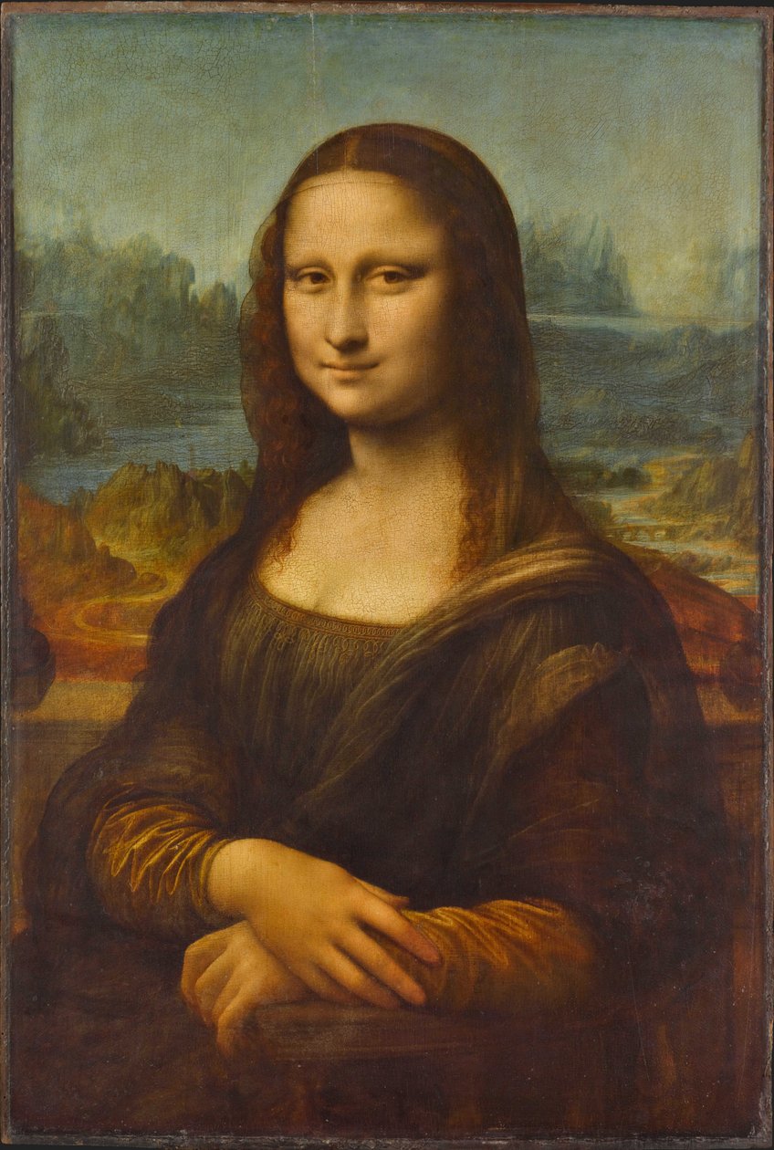 油彩画 レオナルド・ダビンチ 【 モナリザの微笑 】 模写 額装仕立て 