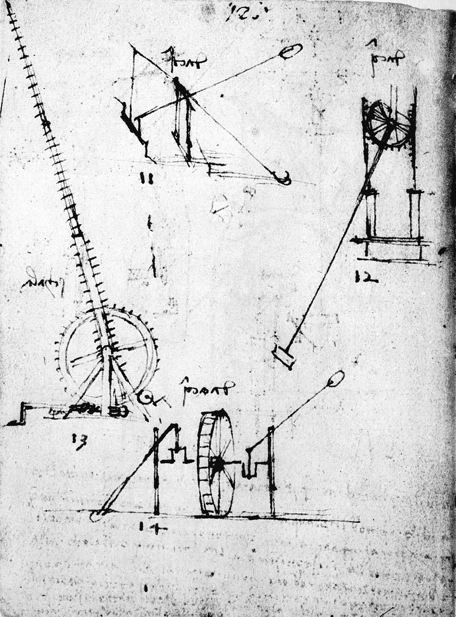 コーデックスフォースターのページ、1480s-1494 作： レオナルド・ダ・ヴィンチ