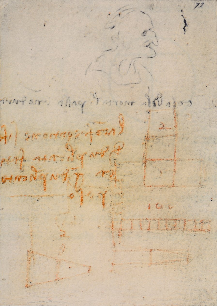 Codex Forster III、f.72r、反射と物理学に関するメモ、c.1490-93 作： レオナルド・ダ・ヴィンチ