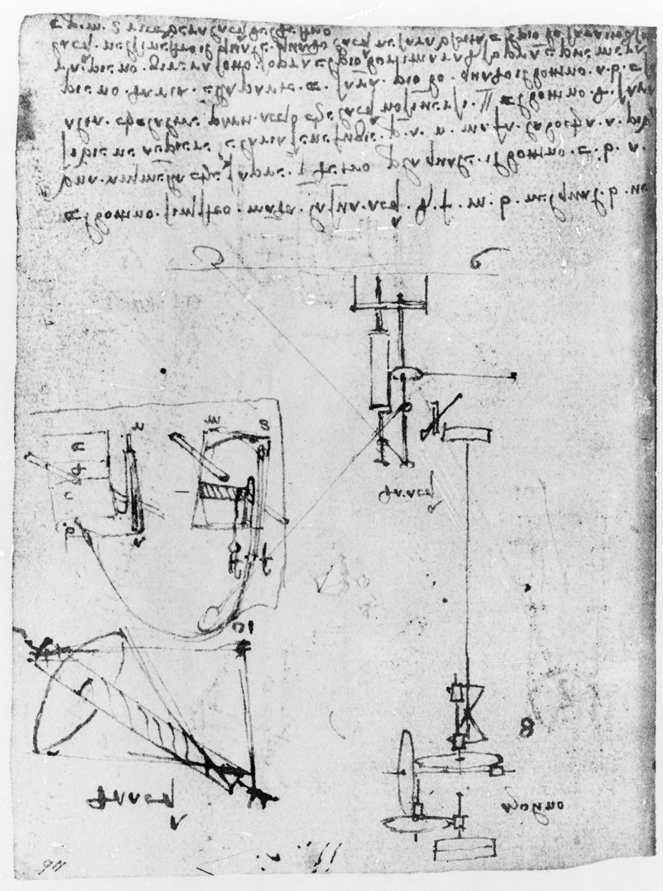 フォル。 46v、Codex Forster III、1480s-1494から 作： レオナルド・ダ・ヴィンチ