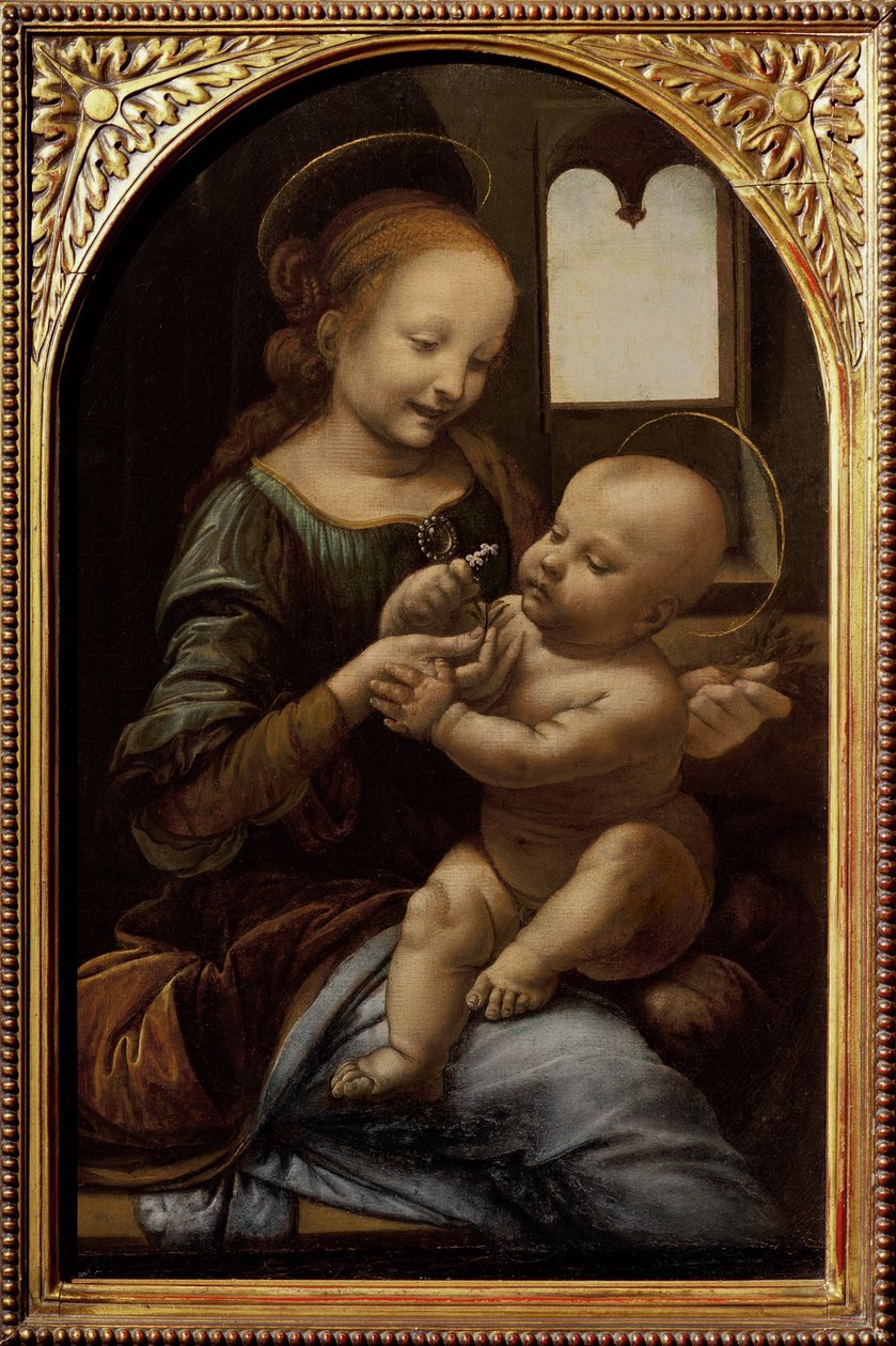 花とマドンナ、またはマドンナベノワ、c.1478 作： レオナルド・ダ・ヴィンチ