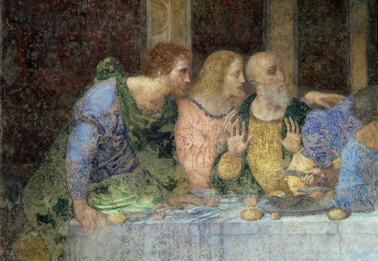 最後の晩餐、1495-97（復元後） 作： レオナルド・ダ・ヴィンチ