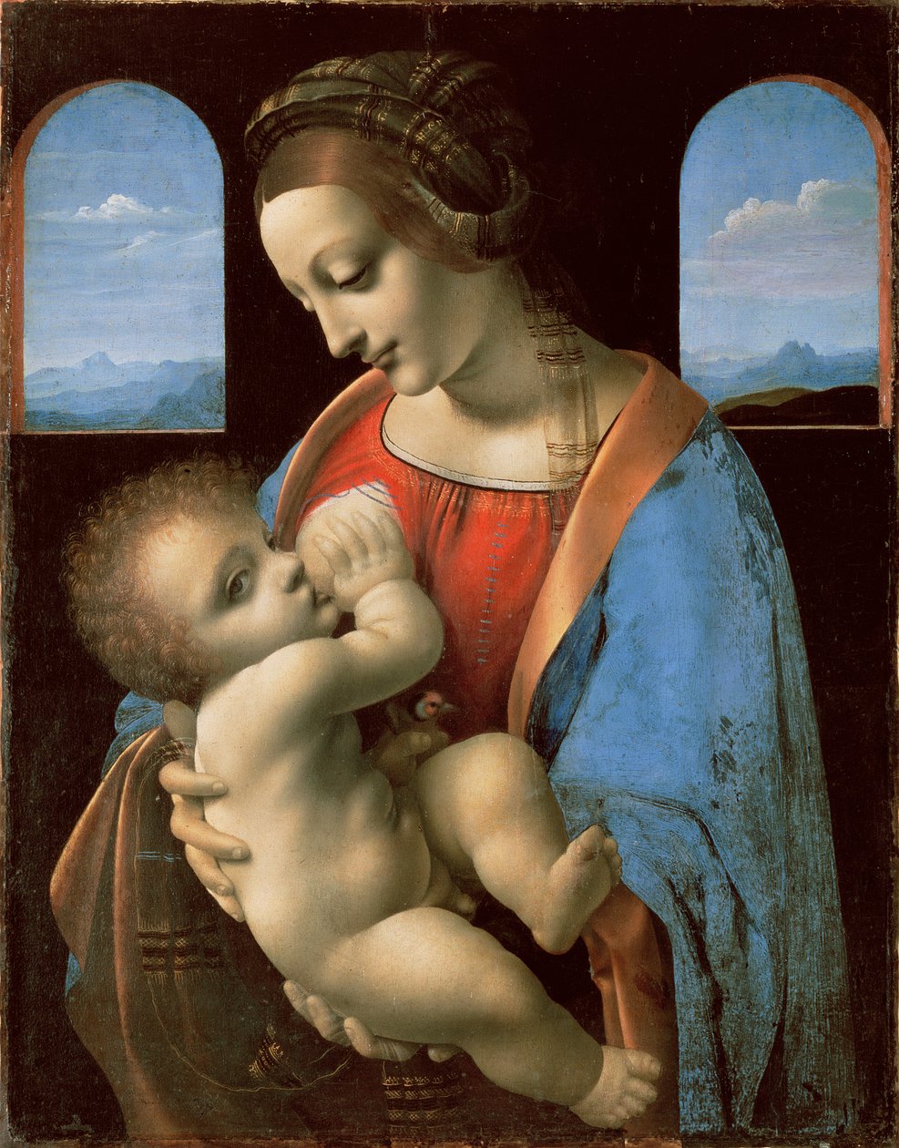 リッタ・マドンナ、1490年頃（パネルから転送されたキャンバス上のテンペラ） 作： レオナルド・ダ・ヴィンチ