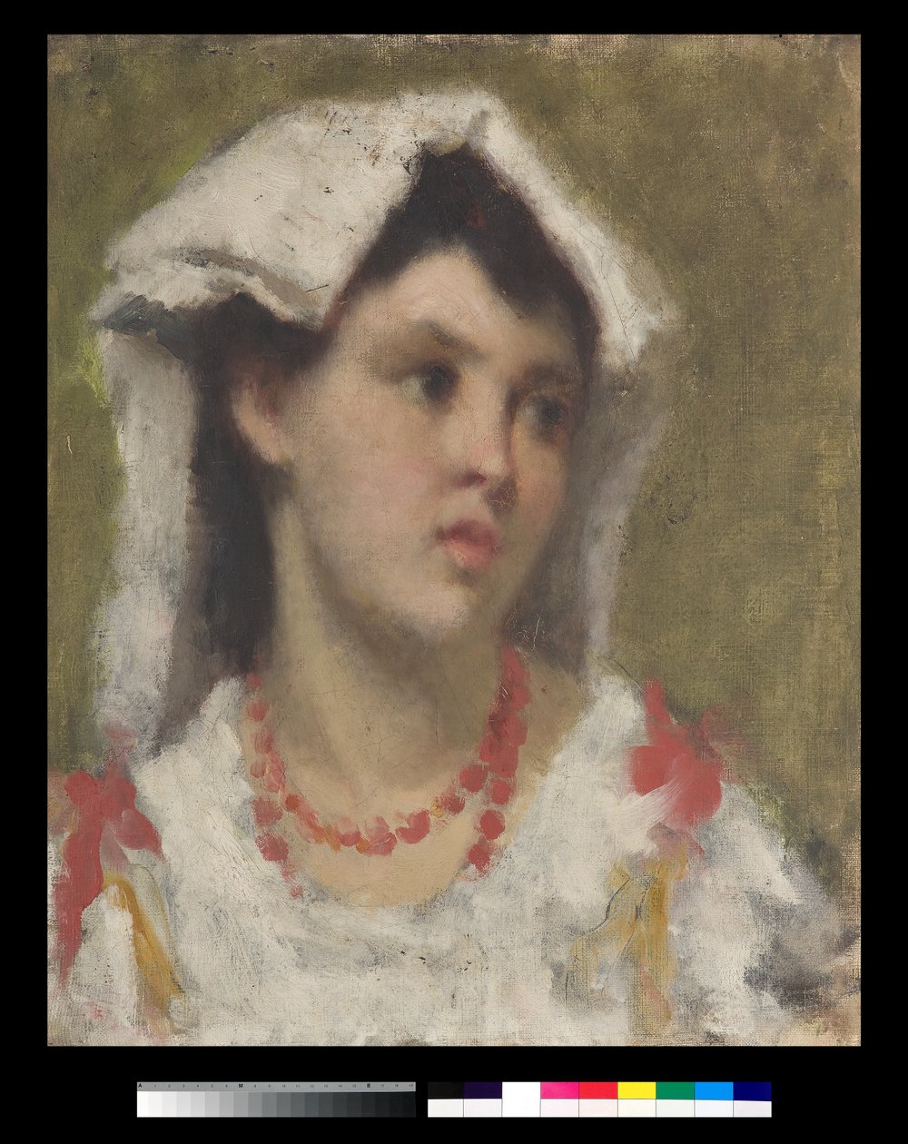 Ciociariaからの若い女性の肖像画、1877 作： レオナルド・バザロ