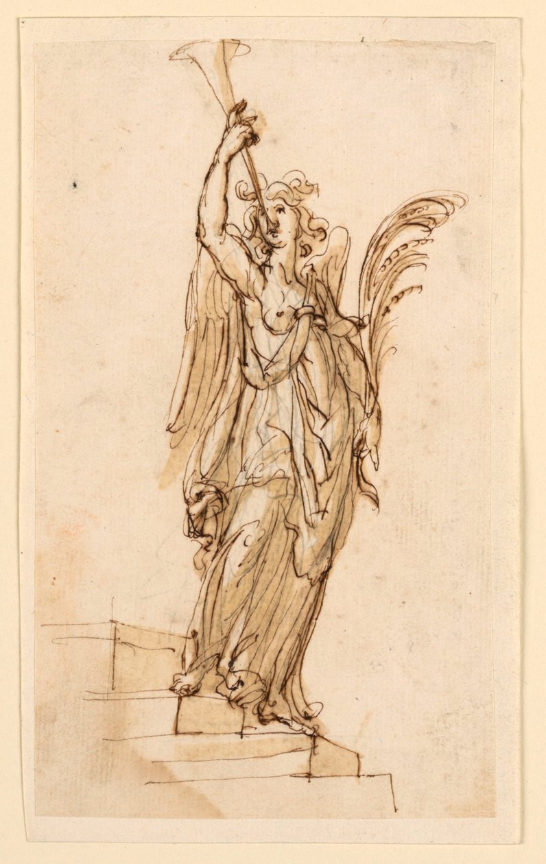 トランペット絵画 彫刻のデザイン: トランペットを吹く天使