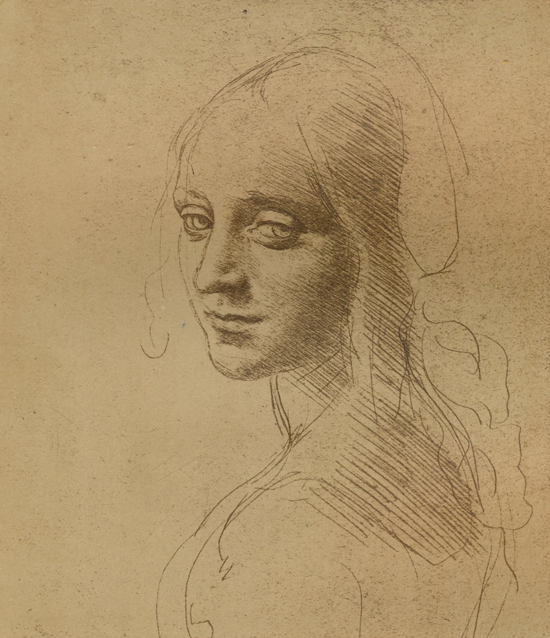 女性の頭、c1472-c1519 1883、 作： レオナルド・ダ・ヴィンチ