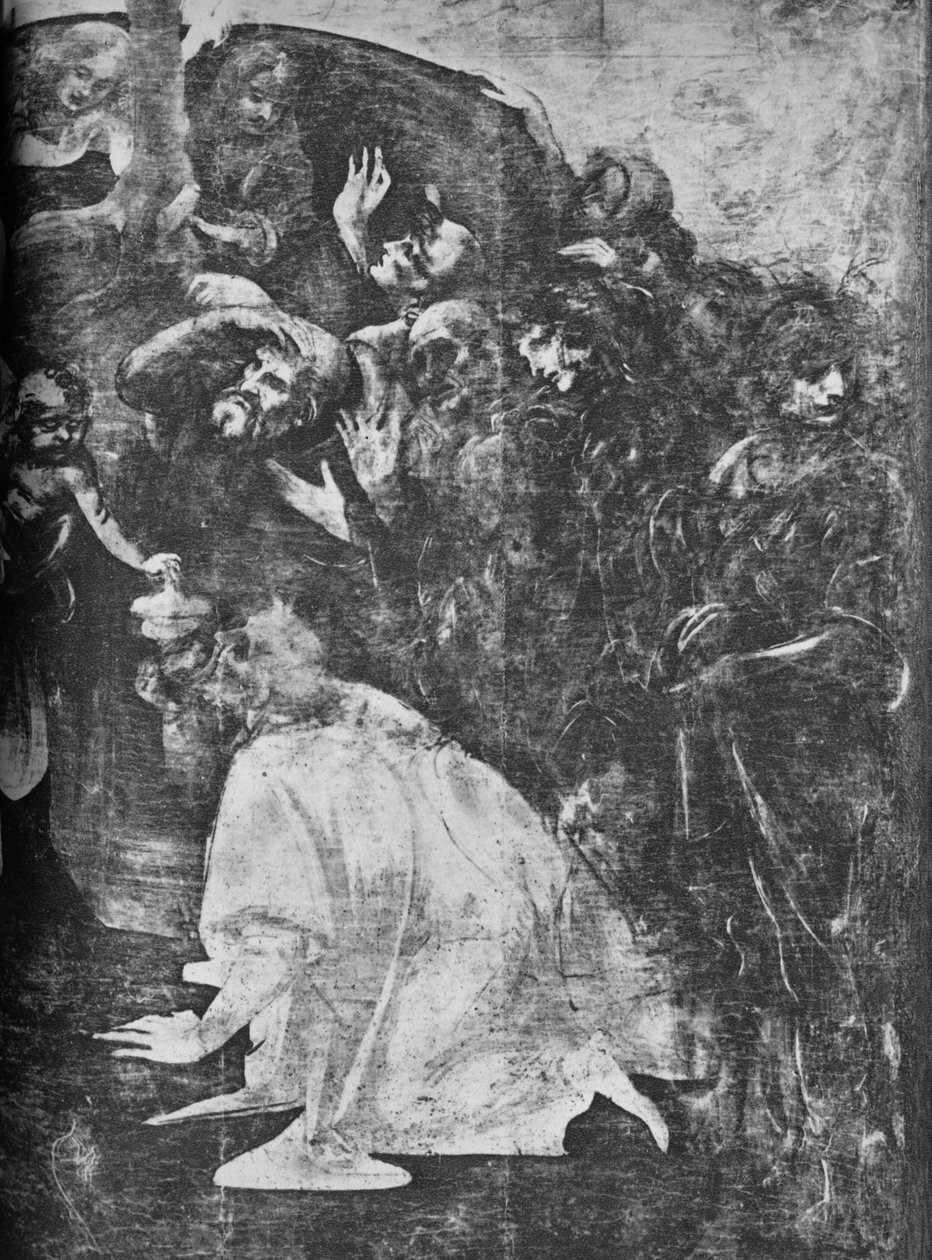 賢者の崇拝-右下部分、c1481 1945 作： レオナルド・ダ・ヴィンチ
