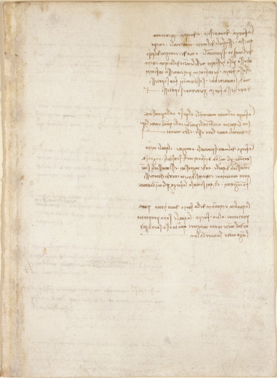 Arundel 263、f.151、「Codex Arundel」からのレオナルド ダ ヴィンチのメモ (紙にペンとインク) 作： レオナルド・ダ・ヴィンチ