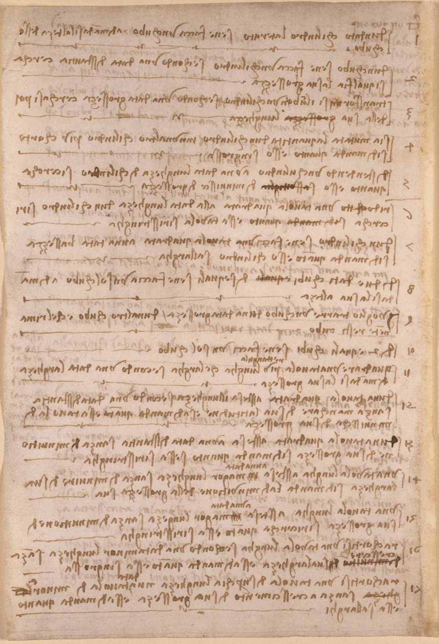 Arundel 263、f.154v、「Codex Arundel」からのレオナルド ダ ヴィンチのメモ (紙にペンとインク) 作： レオナルド・ダ・ヴィンチ