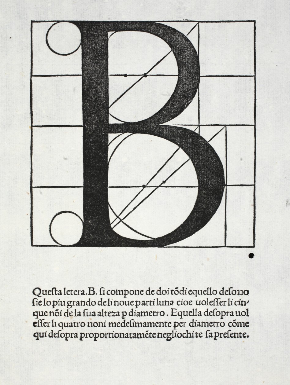 B、元はパブであったルカ・パチョーリ（c.1445-1517）の「Divina Proportione」のイラスト。ヴェネツィア、1509 作： レオナルド・ダ・ヴィンチ