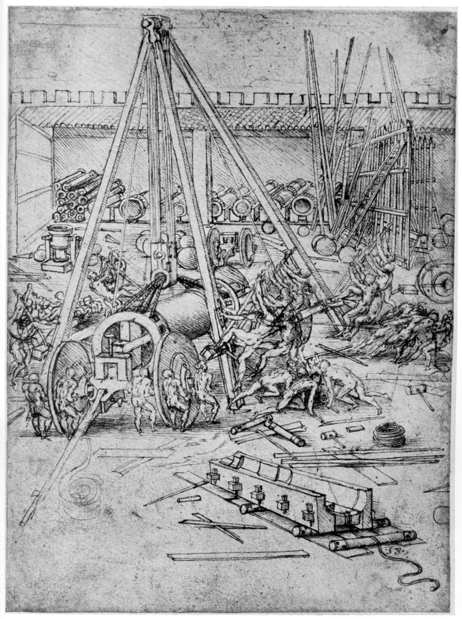 キャノン鋳造所、1487年1954年。 作： レオナルド・ダ・ヴィンチ