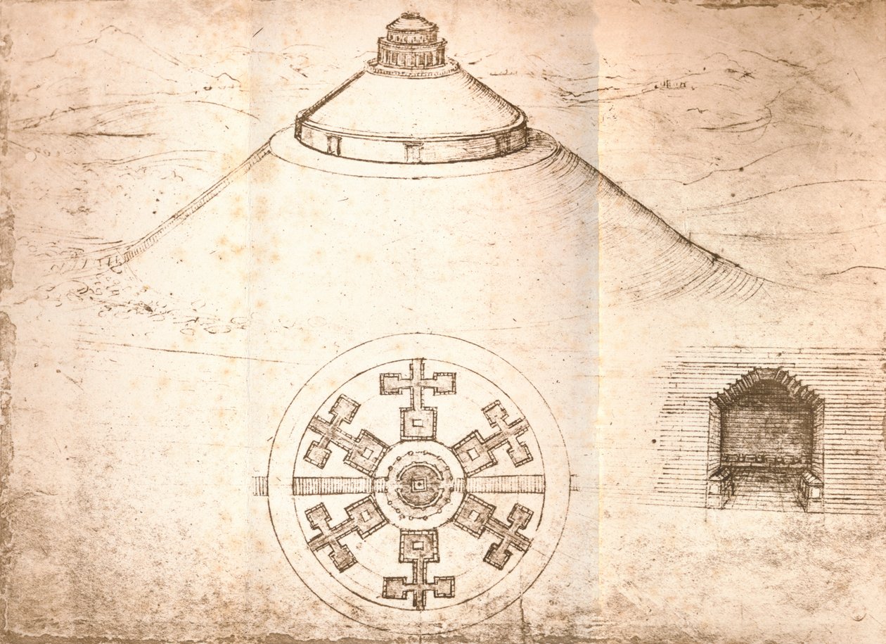 霊廟の設計、c1472-c1519 1883 作： レオナルド・ダ・ヴィンチ