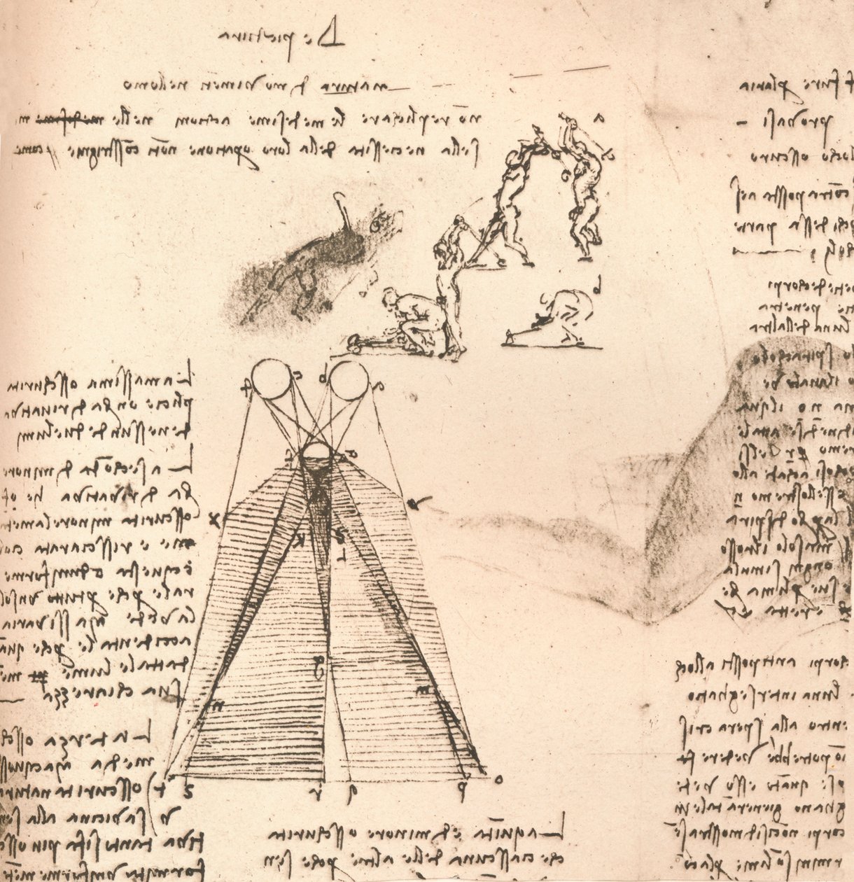 光と陰の理論と図のスケッチを示す図、c1472-c1519 1883