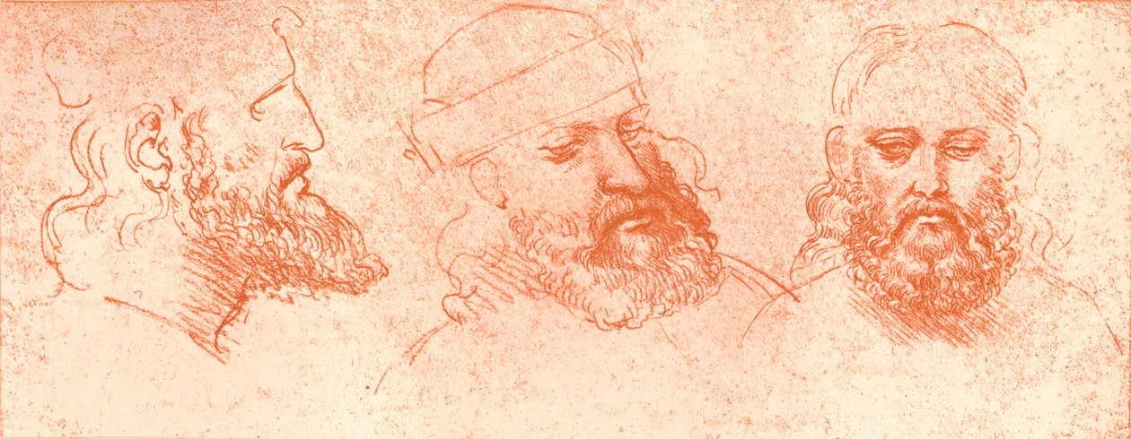 赤いチョークで東洋の頭の絵、c1472-c1519 1883 作： レオナルド・ダ・ヴィンチ
