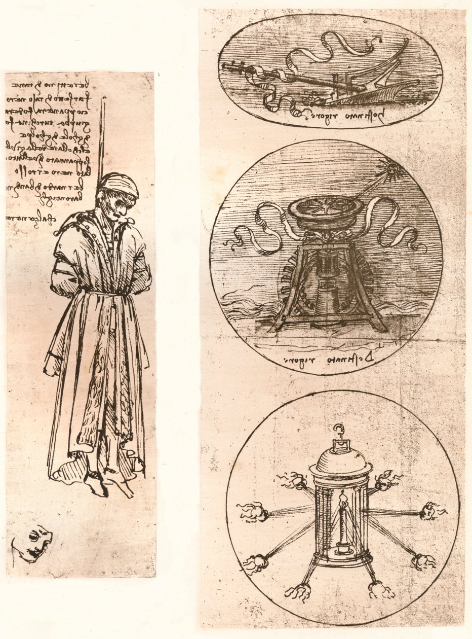 ベルナルドディバンディーノバロンチェッリの絞首刑とエンブレムの絵、c1472-c1519 1883。 作： レオナルド・ダ・ヴィンチ