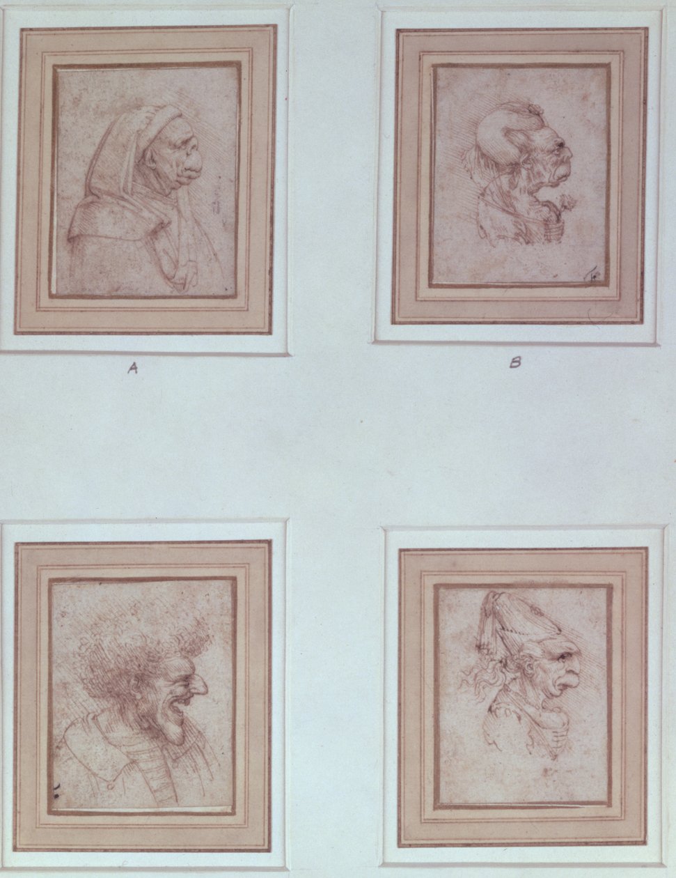 4つの風刺画 作： レオナルド・ダ・ヴィンチ