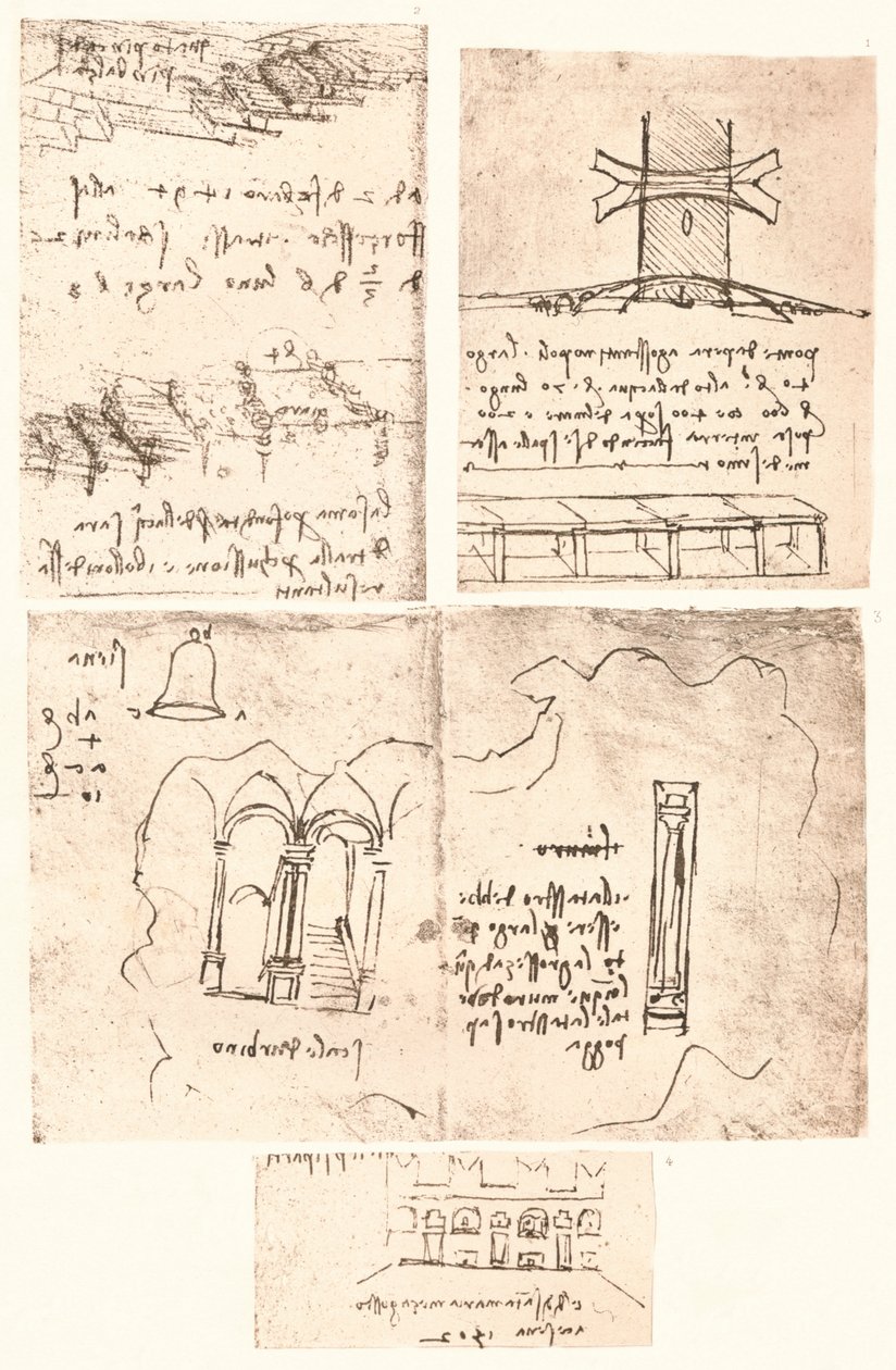 4つの地形図、c1472-c1519 1883 作： レオナルド・ダ・ヴィンチ