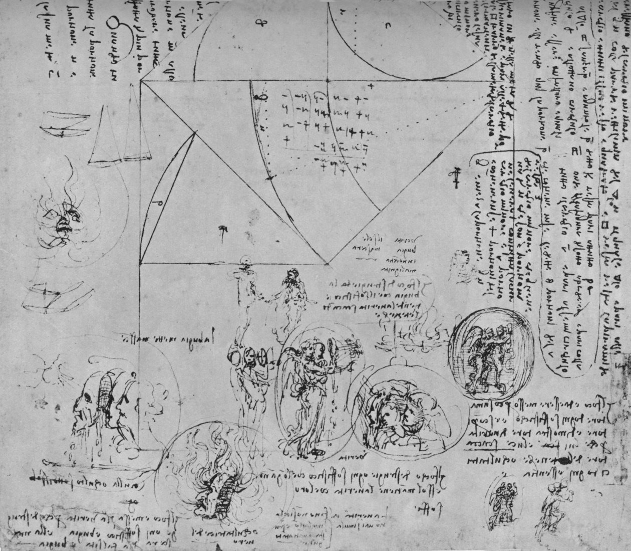 寓意的表現のための幾何学的図形とデザイン、c1480 1945 作： レオナルド・ダ・ヴィンチ
