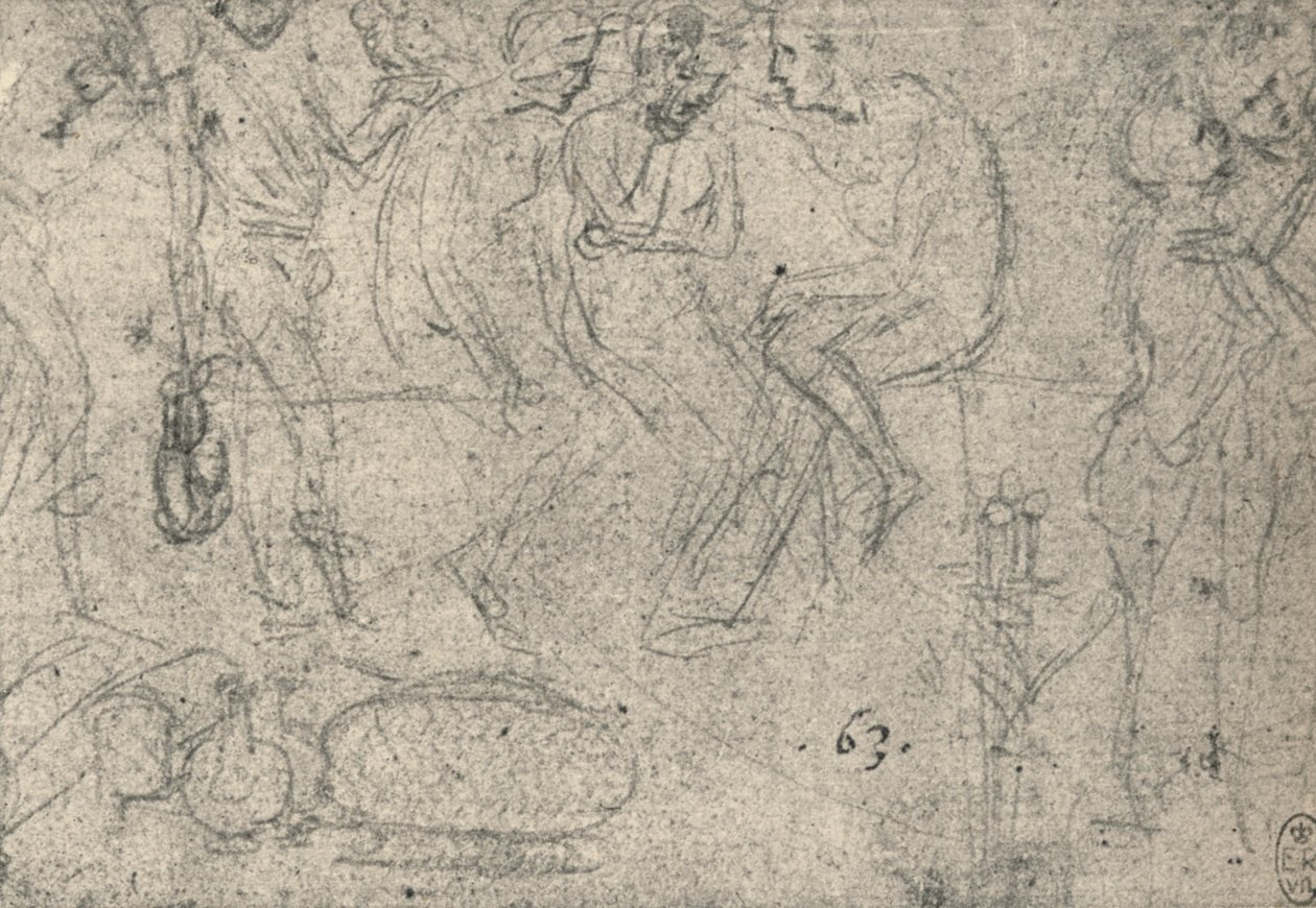 会話における人物のグループ、c1480 1945 作： レオナルド・ダ・ヴィンチ