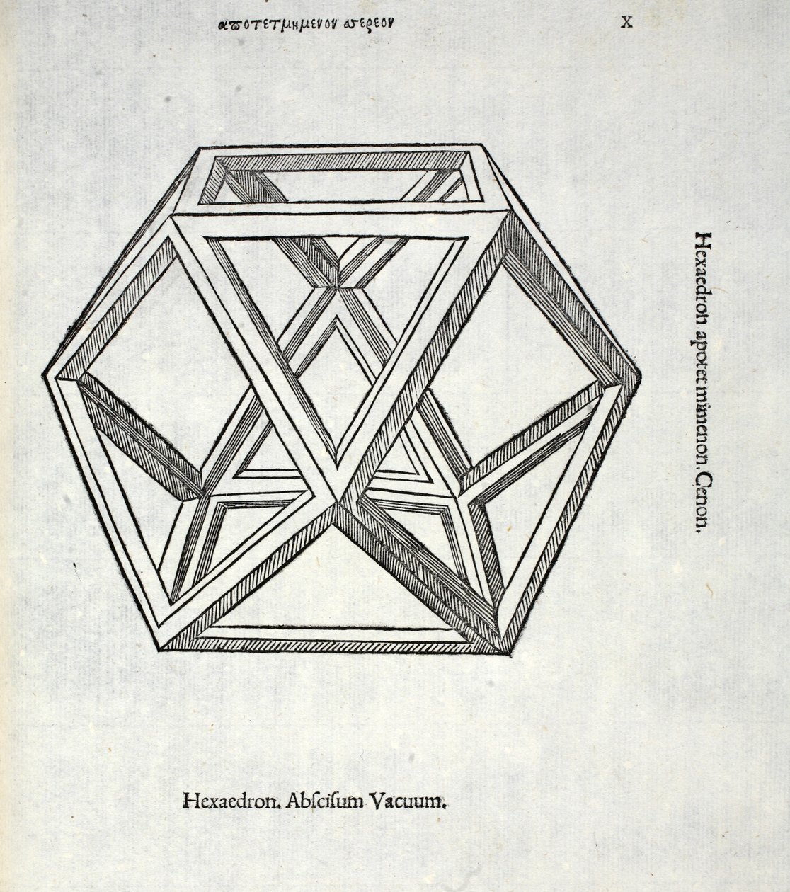 六面体カットは、元々はパブであったルカ・パチョーリ（c.1445-1517）による「神の比率」からは意味がありません。ヴェネツィア、1509 作： レオナルド・ダ・ヴィンチ