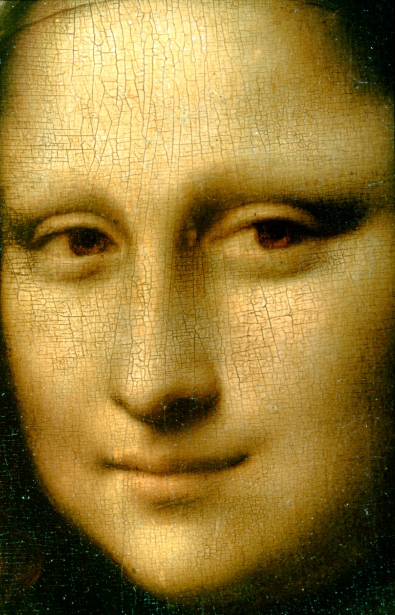 モナリザ詳細の肖像画、1503-1506 作： レオナルド・ダ・ヴィンチ