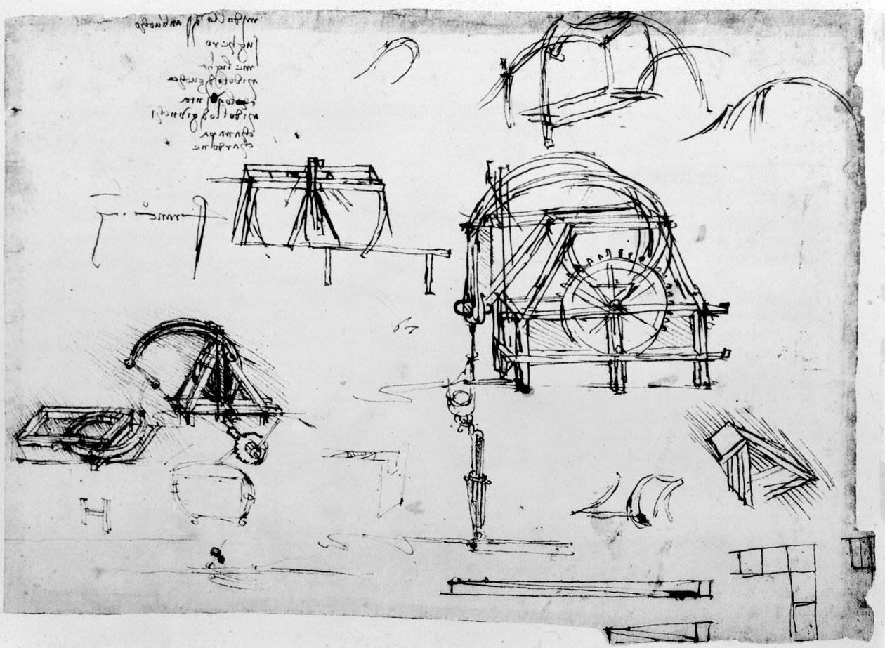 レオナルド・ダ・ヴィンチが設計した永久機関のスケッチ、c1472-1519 作： レオナルド・ダ・ヴィンチ