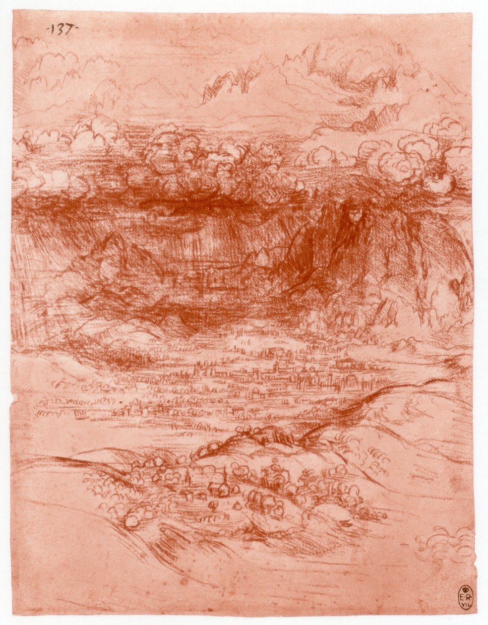 アルプスの嵐、c1503-1505 作： レオナルド・ダ・ヴィンチ