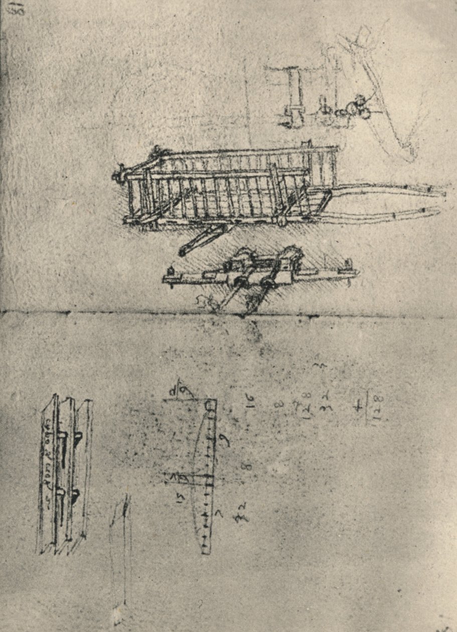 カートなどの研究、c1480 1945 作： レオナルド・ダ・ヴィンチ