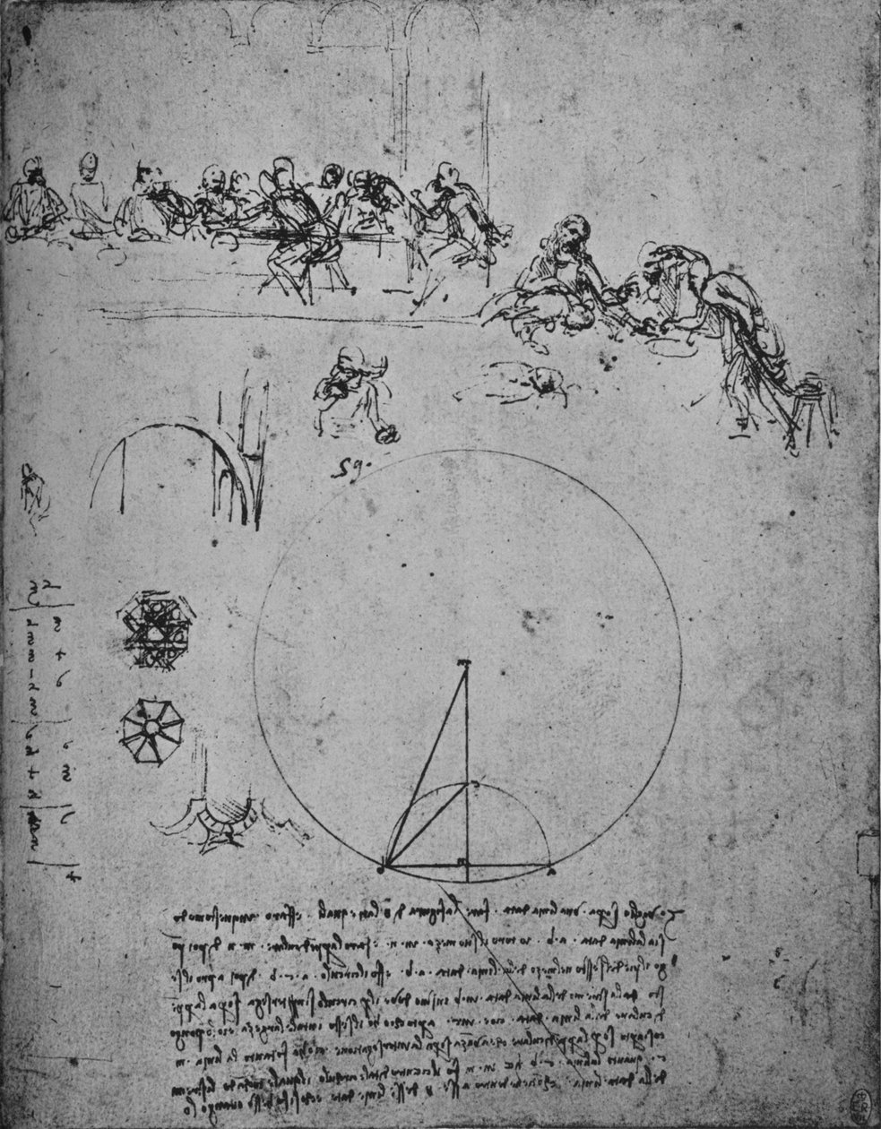 最後の極度の数学および数値と計算のための研究、c1480 1945 作： レオナルド・ダ・ヴィンチ