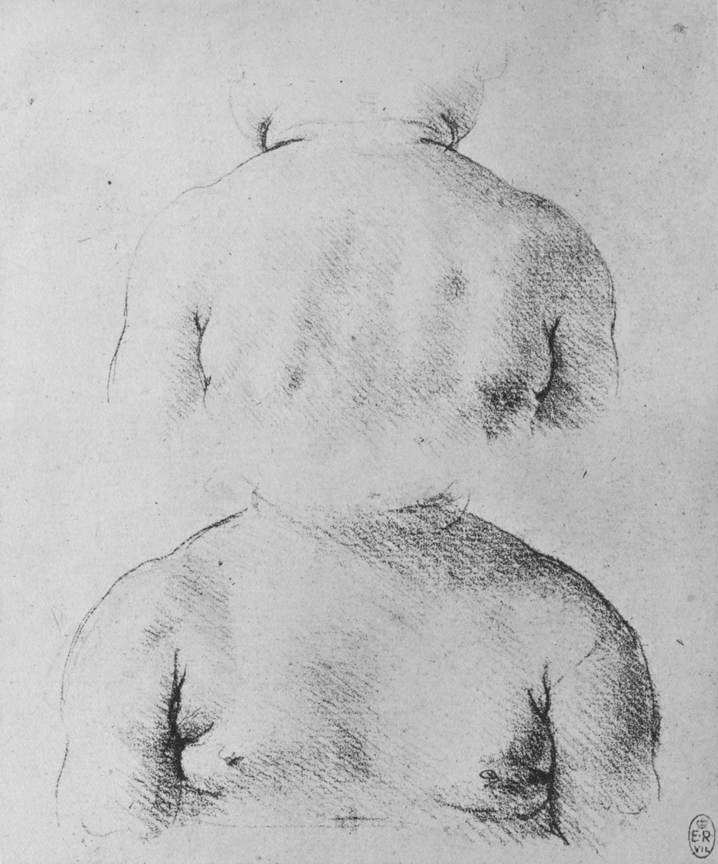 乳児の胸像、正面図と背面図、c1480 1945 作： レオナルド・ダ・ヴィンチ