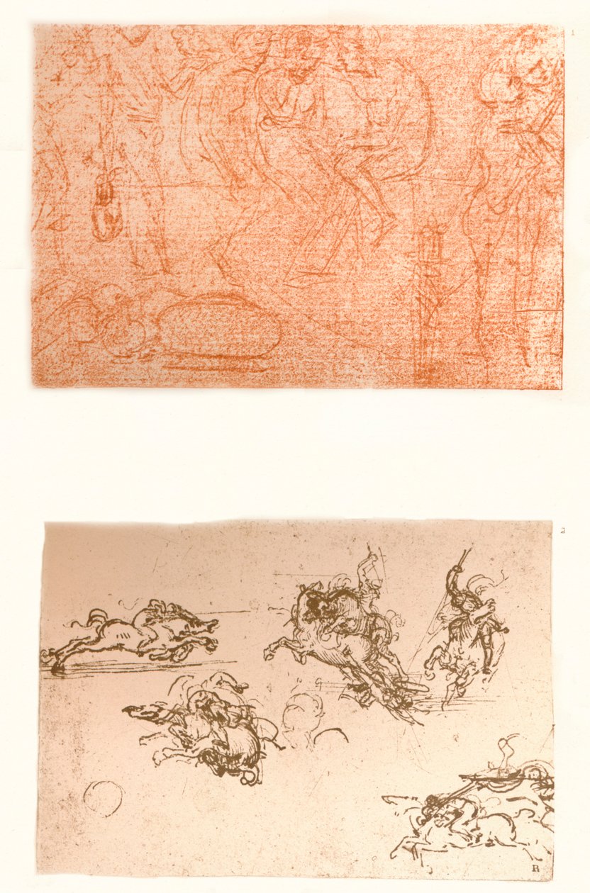 2つの図面、c1472-c1519 1883。 作： レオナルド・ダ・ヴィンチ
