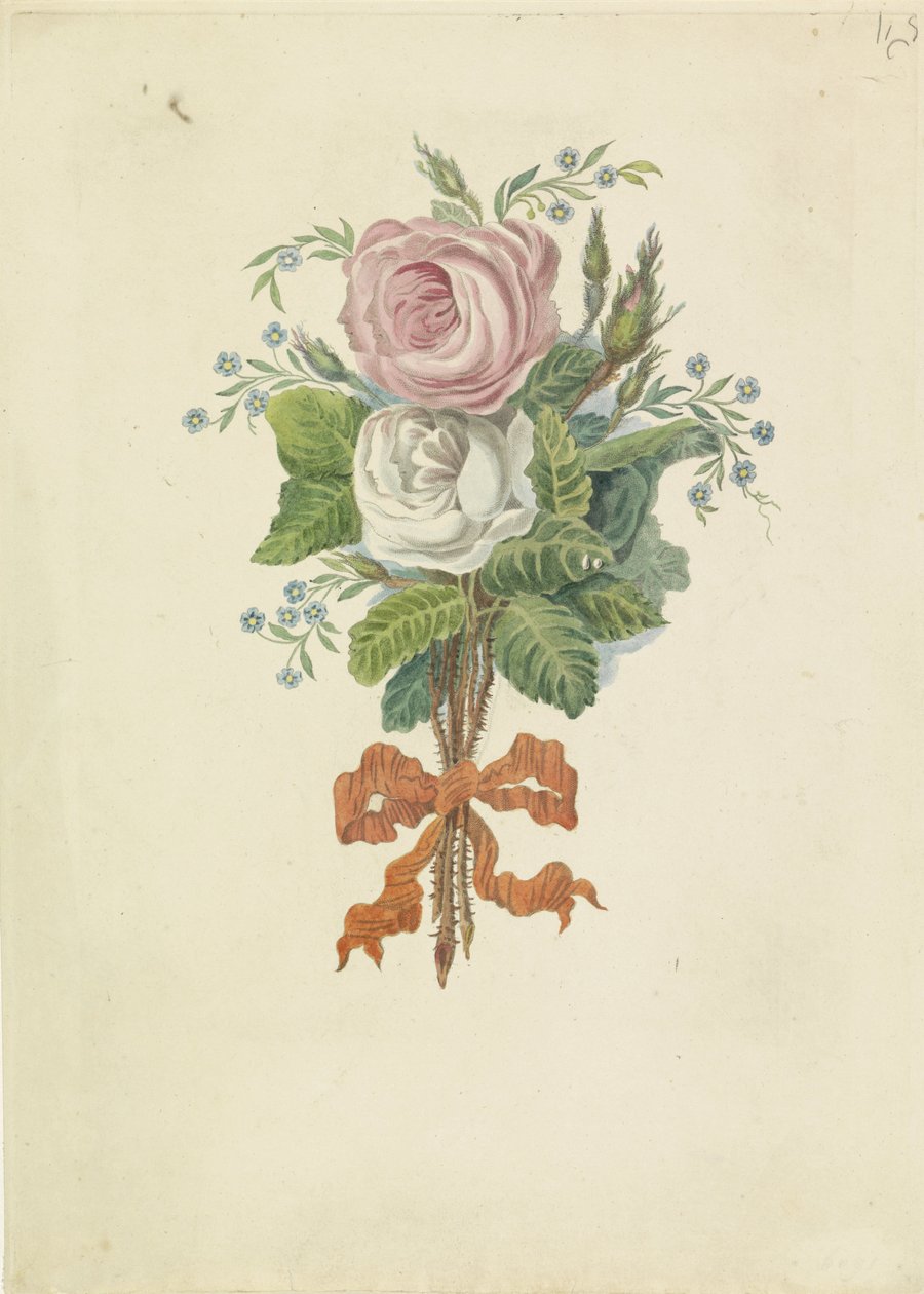 王室のシルエットを持つバラ、1816年 作： Leonard Schweickhardt