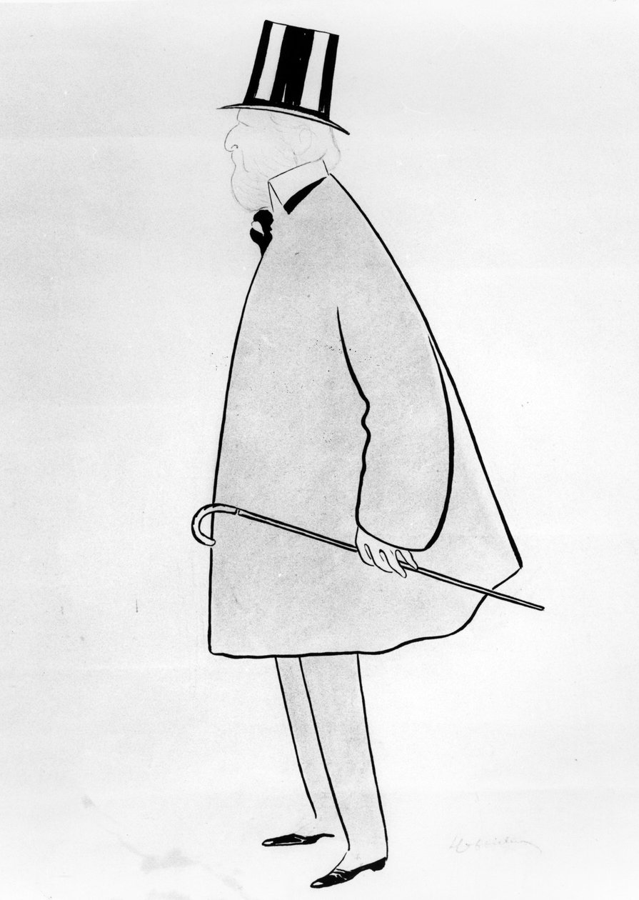 ジャック・ドゥーセの似顔絵、c.1910-29（紙にインク） 作： レオネット・カッピエッロ
