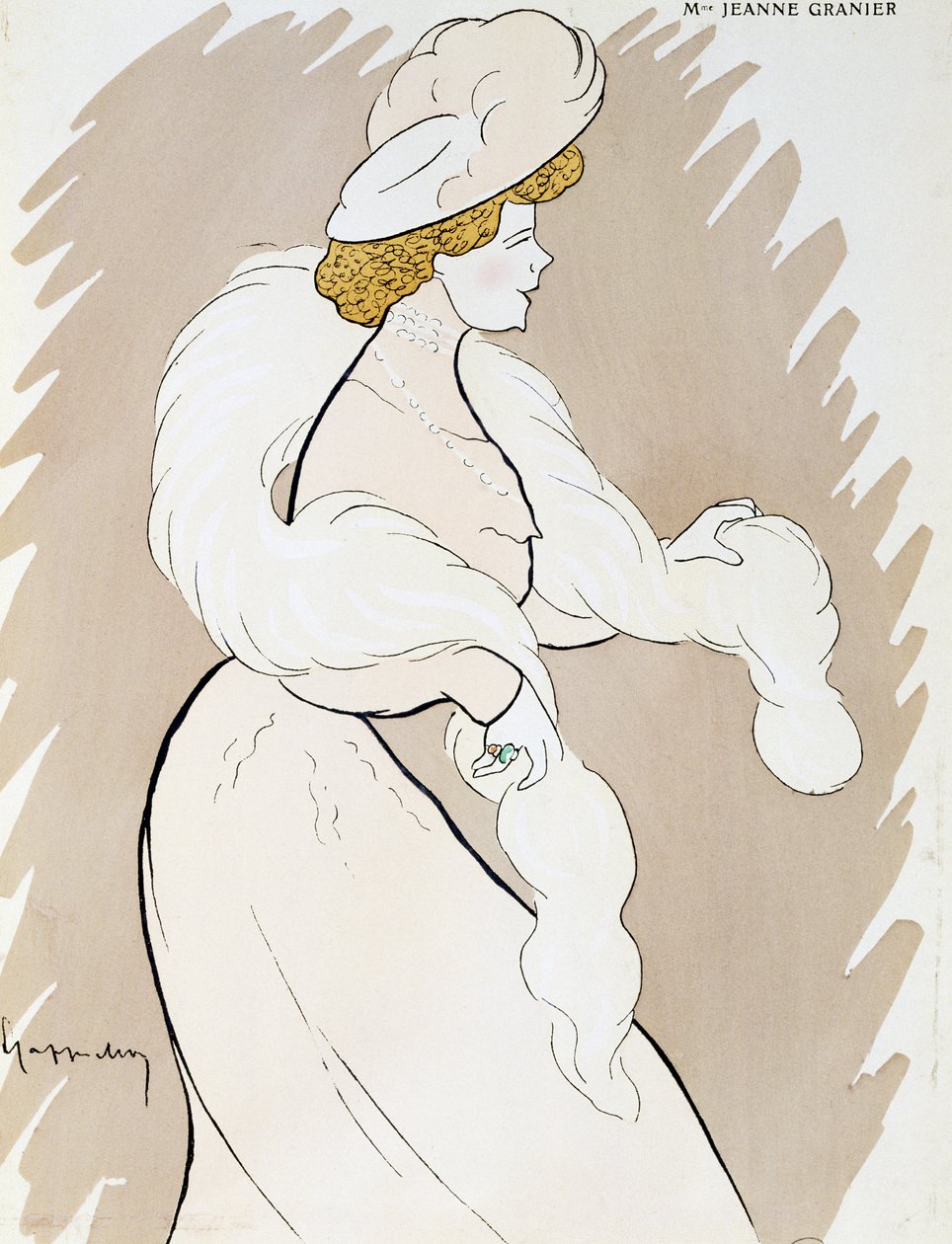 女優ジャンヌ・グラニエ（1852-1939）、レオネット・カッピエーロ（1875-1942）の絵 作： レオネット・カッピエッロ