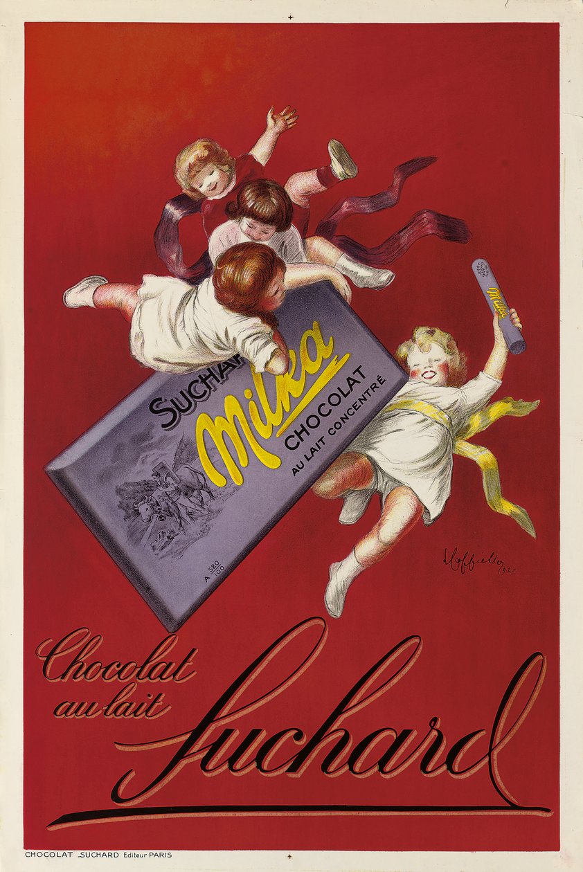 ミルカチョコレートの広告ポスター、スチャード作、1925年 作： レオネット・カッピエッロ