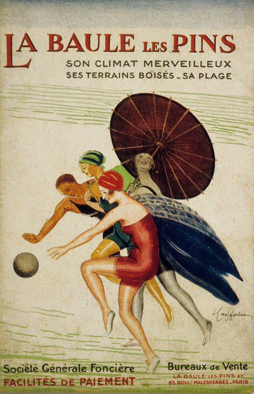 Leonetto Cappielloによるフランス、La Baule les Pinsの "societe Generale fonciere "の広告（30年代 作： レオネット・カッピエッロ