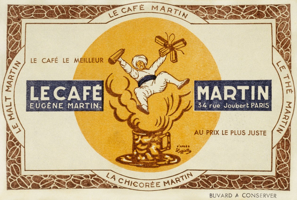 Leonetto Cappielloによるコーヒー・マーティンのフランスの広告 1921年 作： レオネット・カッピエッロ
