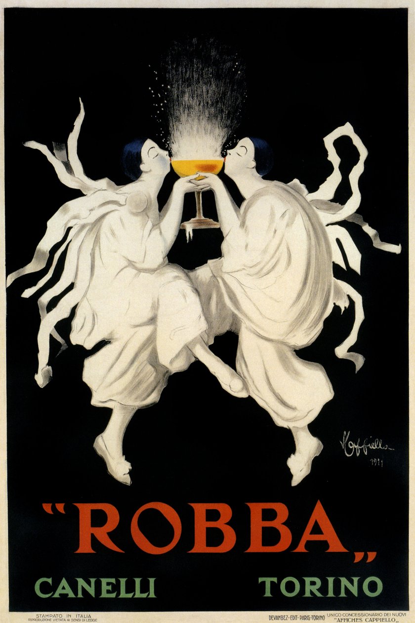 ポスター広告Spumante Robba Canelli、トリノ、イタリア、1921 作： レオネット・カッピエッロ