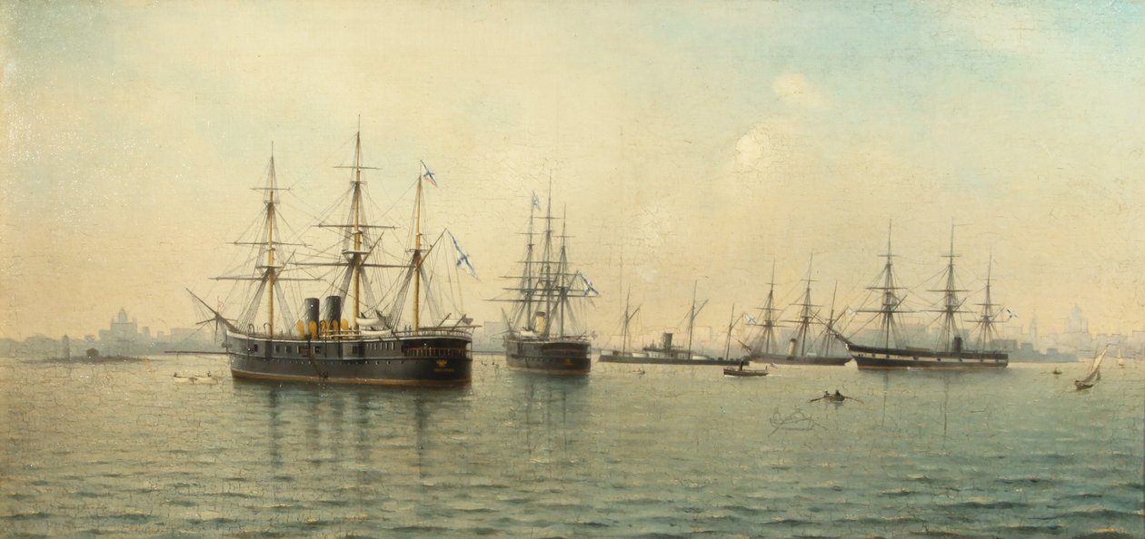 巡洋艦MininとKronstadt 作： レオニード・デミャノヴィッチ・ブリノフ