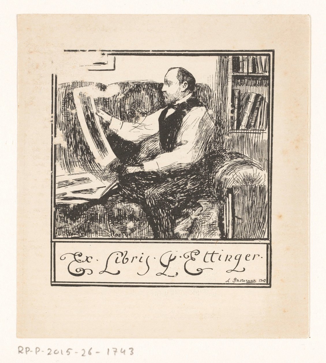 Ex libris van Pawel Ettinger 作： Leonid Osipovisch Pasternak