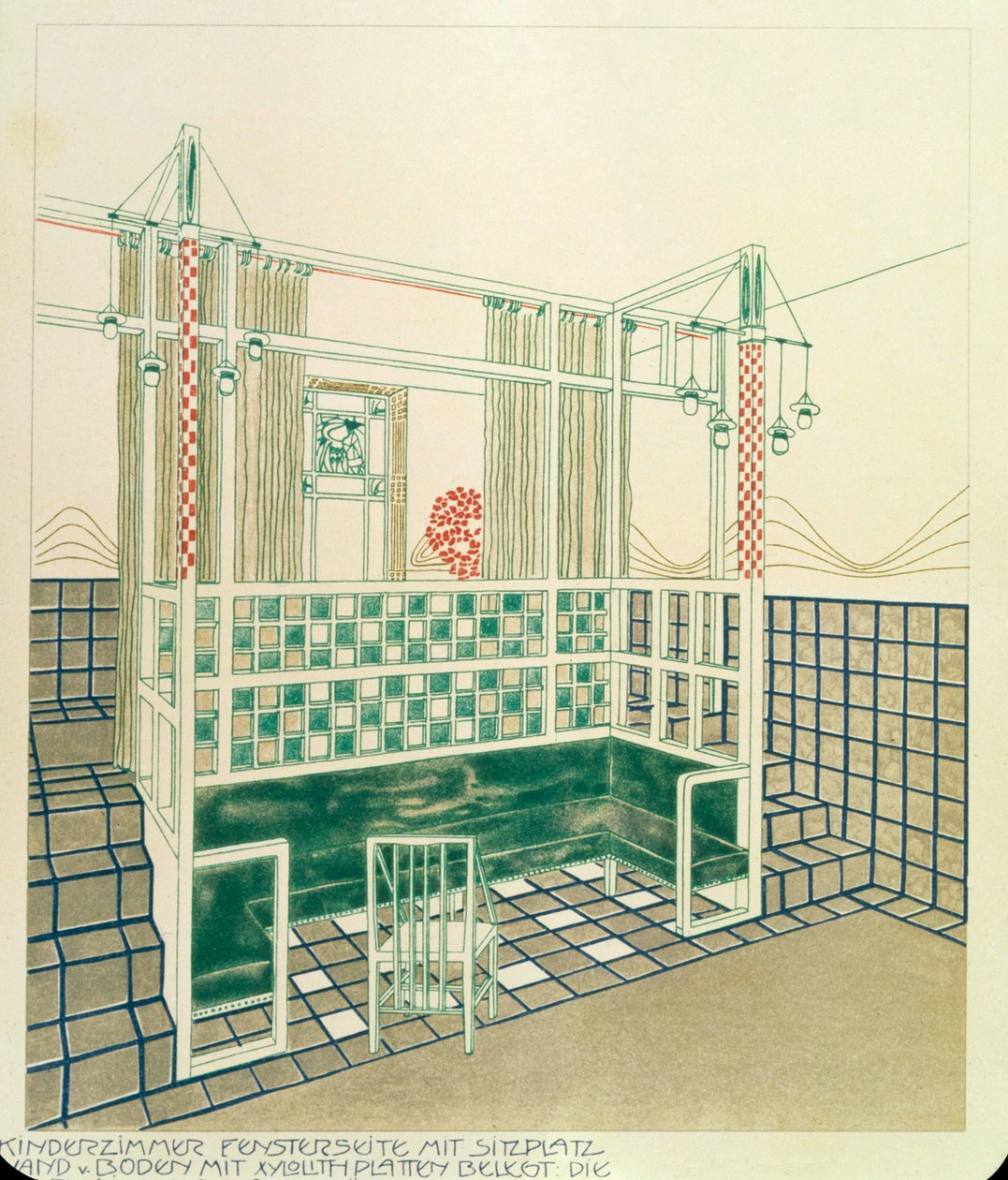 完全に洗える表面の子供部屋、バウアー、レオポルド（1872-1953）。ダルムシュタットで1902年にAlexander Kochによって公開されました 作： レオポルド・バウアー
