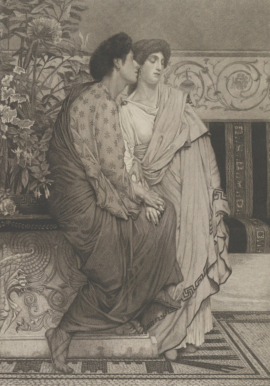 愛の最初のささやき」（1876年）。 作： Leopold Lowenstam