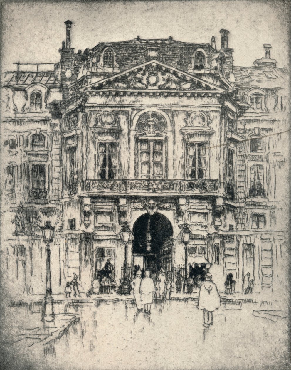「ヴァロワ門、パレ ロワイヤル」、1915 年 作： レスター・ジョージ・ホーンビー