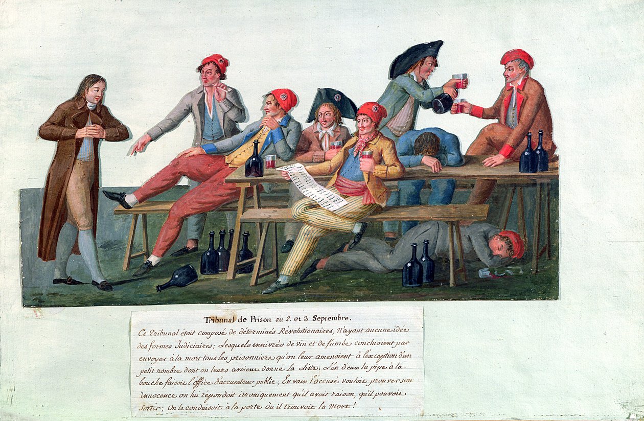 1792年9月2および3の刑務所法廷（カードにガッシュ） 作： レスール兄弟
